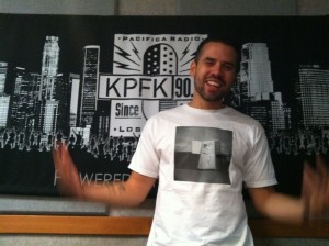 Alix Alvarez (sole channel music) after guest DJ on KPFK. 08/26/11